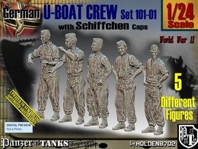 1/24 German U-Boot Crew Set101-01 in White Natural Versatile Plastic