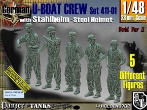 1/48 German U-Boot Crew Set411-01 in Smooth Fine Detail Plastic
