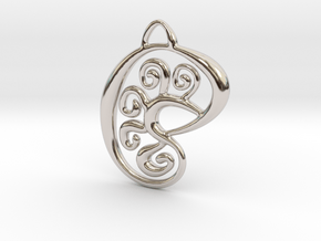 Half sun in Rhodium Plated Brass