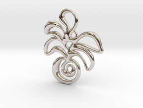 Tropical island in Rhodium Plated Brass