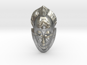 African Mask - Room Decoration in Natural Silver: Small