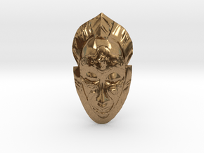 African Mask - Room Decoration in Natural Brass: Small