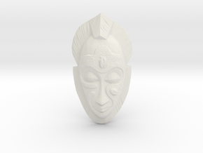 African Mask - Room Decoration in White Natural Versatile Plastic: Medium