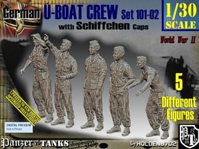 1/30 German U-Boot Crew Set101-02 in White Natural Versatile Plastic