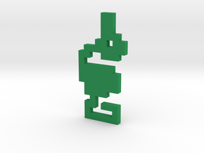 8-Bit Atari Adventure Dragon - Slain Pose in Green Processed Versatile Plastic: Medium