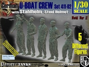 1/30 German U-Boot Crew Set411-02 in White Natural Versatile Plastic