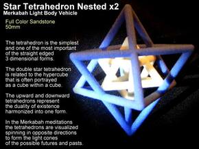 2 Star Tetrahedrons Merkabah 50mm in Full Color Sandstone