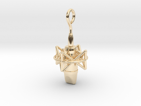 Pro Studio Microphone Pendant in 14k Gold Plated Brass