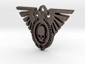 Warhammer 40K Rogue Trader Pendant in Polished Bronzed Silver Steel
