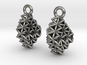 Time Crystal Earrings  in Natural Silver
