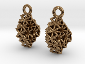 Time Crystal Earrings  in Natural Brass