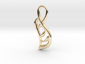 Geometry of leaf in 14K Yellow Gold