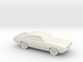 1/87 1969 Pontiac GTO in White Natural Versatile Plastic