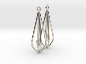 Elegant Bridal Flower Earrings in Platinum