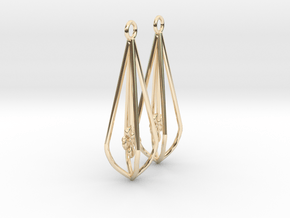 Elegant Bridal Flower Earrings in 14k Gold Plated Brass