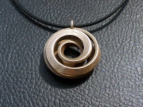 Single Strand Spiral Pendant in Polished Bronzed Silver Steel
