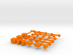 Basic Ball Joint Sprue Small Scale in Orange Processed Versatile Plastic