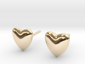 earpins heart in 14k Gold Plated Brass