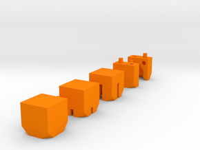Basic Ball Socket Sprue Small Scale in Orange Processed Versatile Plastic