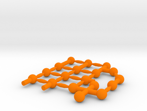 Ball Joint Peg Sprue Small Scale in Orange Processed Versatile Plastic