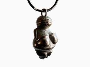 Venus of willendorf keychain in Polished Nickel Steel