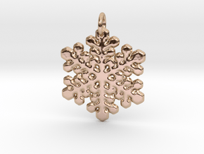 Snowflake Pendant 1 in 14k Rose Gold