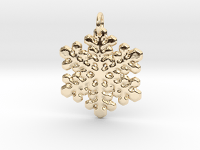 Snowflake Pendant 1 in 14k Gold Plated Brass