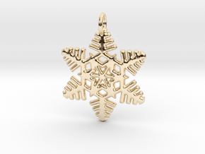 Snowflake Pendant 2 in 14k Gold Plated Brass