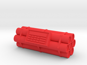  TNT dynamite bomb - 7 sticks - 1:2 scale in Red Processed Versatile Plastic