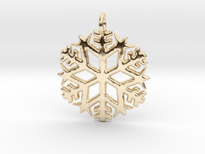 Snowflake Pendant 3 in 14k Gold Plated Brass