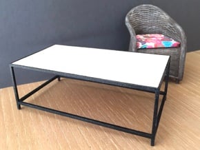 Lounge Table square, rectangular 1:12 in White Processed Versatile Plastic
