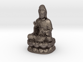 Avalokitesvara Bodhisattva 01 in Polished Bronzed Silver Steel