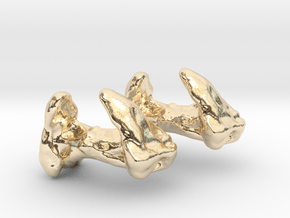 Human Shoulderblade Organic Design Cufflinks in 14k Gold Plated Brass