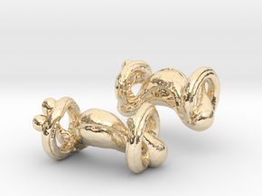 Organic body geometry cufflinks in 14k Gold Plated Brass