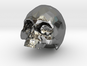 HUMAN SKULL in Polished Silver: Small
