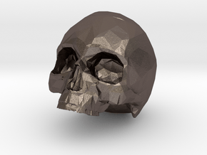 HUMAN SKULL in Polished Bronzed Silver Steel: Small