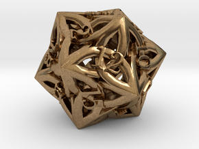 Celtic D20 - small (18mm) in Natural Brass