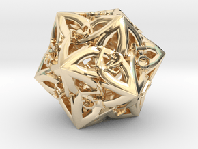 Celtic D20 - small (18mm) in 14K Yellow Gold