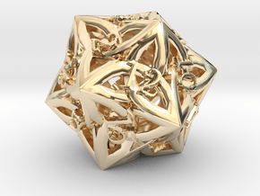 Celtic D20 - small (18mm) in 14k Gold Plated Brass