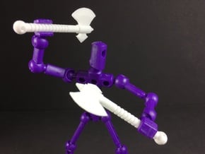 Medieval Hand Axe Set for ModiBot in White Natural Versatile Plastic