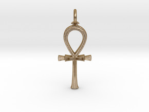 Ancient Egyptian Ankh pendant in Polished Gold Steel