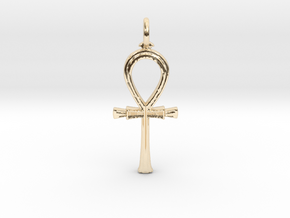 Ancient Egyptian Ankh pendant in 14k Gold Plated Brass