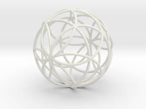 3D 100mm Orb of Life (3D Seed of Life)  in White Natural Versatile Plastic