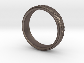 Ripple Ring in Polished Bronzed Silver Steel: 5.5 / 50.25