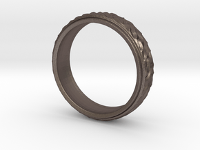 Ripple Ring in Polished Bronzed Silver Steel: 5.75 / 50.875