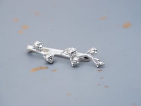 Cotton Tie Bar in Natural Silver
