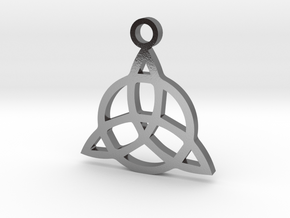 Triquetra Charm Pendant in Polished Silver: Small
