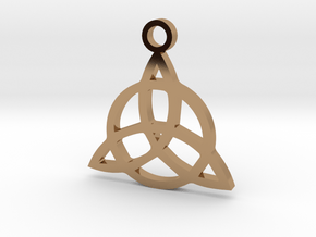 Triquetra Charm Pendant in Polished Brass: Small
