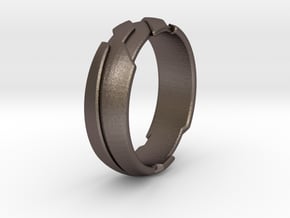 GD Ring - Edge in Polished Bronzed Silver Steel: 4.5 / 47.75
