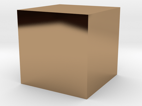 a cube of one cubic centimeter in Polished Brass